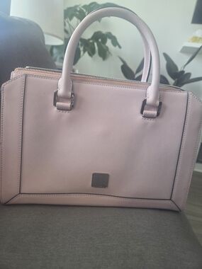 MCM Pink Structured Satchel with Top Handles